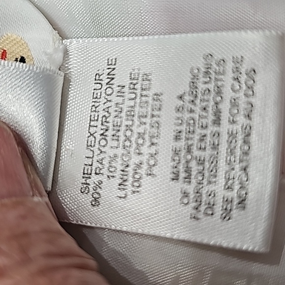 TALBOTS FLORAL PRINT, Pants size large. Elastic waist. Made in the USA. Lined. - Picture 6 of 8